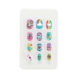 Накладные ногти детские «Веселый Единорожка», 12 шт.