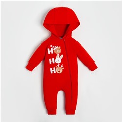 Комбинезон детский с капюшоном «Крошка Я. Новогодние зверята», рост 68-74 см, красный