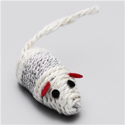 Набор витых игрушек для кошек: мышь 7 см шарик 4 см, сизаль, цвет МИКС