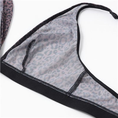 Бюстгальтер женский, цвет леопард на кофейном, размер 75A