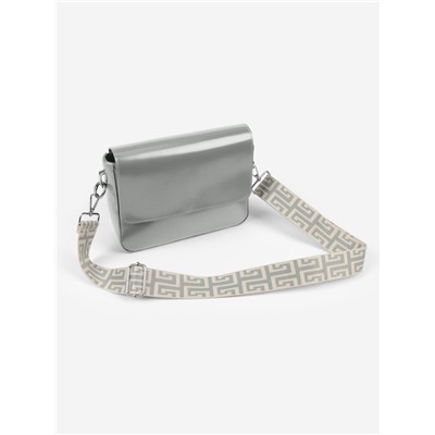 Ручка для сумки «Орнамент греческий», стропа, с карабинами, 139±3×3.8 см, серо-молочная