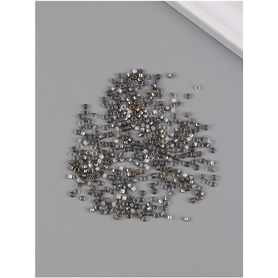 Бисер стекло 9/0 «Цилиндры. Серебро» двухцветный, не выцветает 450 г