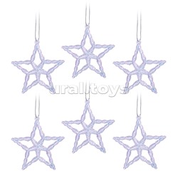 Набор новогодних украшений "Зимние звёздочки" (5 шт х 6 см)