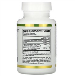California Gold Nutrition, Комплекс с гиалуроновой кислотой, 60 растительных капсул