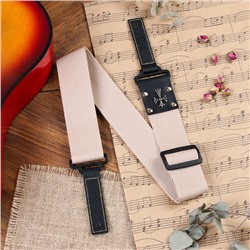 Ремень для гитары Music Life Крест, бежевый, 95-155 см