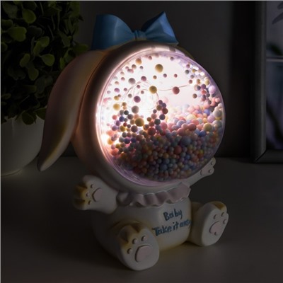 Фигурка светящаяся RISALUX «Зайка», LED-ночник, от батареек, бежевый, 9×14×14 см