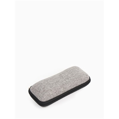 Футляр для очков на молнии, однотонный, размер 17×7.5×4 см, серый