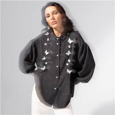 Рубашка с объемным декором, Нежный шум