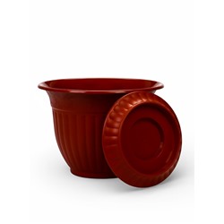 Горшок для цветов «Венеция», 5 л, пластиковый, коричневый