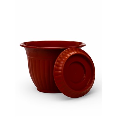 Горшок для цветов «Венеция», 5 л, пластиковый, коричневый