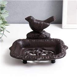 Фигурка-мыльница чугун «Птица», подставка для мелочей, 9×11×15 см