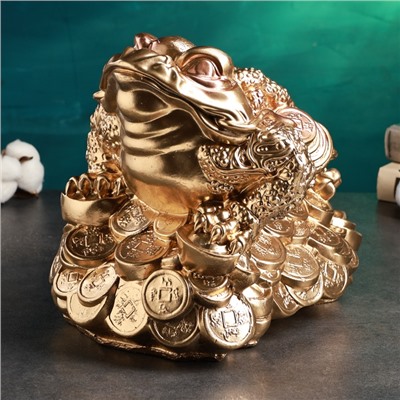 Копилка для денег «Жаба на деньгах», гипс, большая, 25×34×20 см