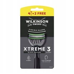 Станок для бритья одноразовый Schick (Wilkinson Sword) Xtreme-3 Black Edition (4+2шт.)