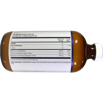 LifeTime Vitamins, цитрат кальция и магния с витамином D3, вкус апельсина и ванили, 473 мл (16 жидк. унций)