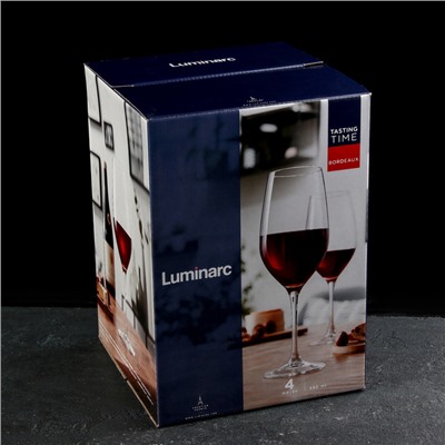 Бокалы для вина Luminarc «Время дегустаций. Бордо», 580 мл, набор 4 шт., стекло, прозрачные