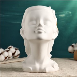 Фигурное кашпо для цветов «Лилит», 2 л, 26×19×15 см, керамика, белое