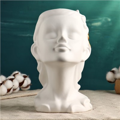 Фигурное кашпо для цветов «Лилит», 2 л, 26×19×15 см, керамика, белое