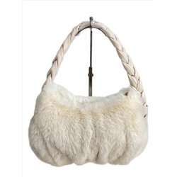 Женская сумка из искусственного меха, цвет молочный