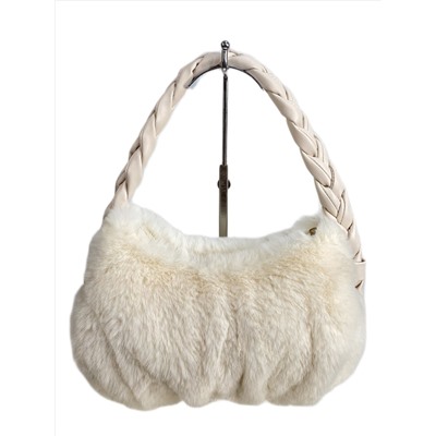 Женская сумка из искусственного меха, цвет молочный