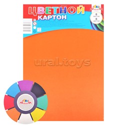 Картон цветной А4 8л. 8цв. "Обучайка"