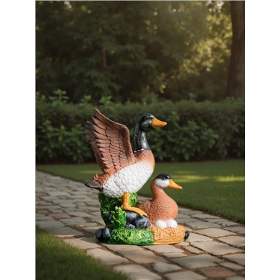 Садовая фигура из полистоуна «Утка с селезнем», 35 см
