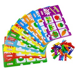 Игры с прищепками "Фрукты-овощи"