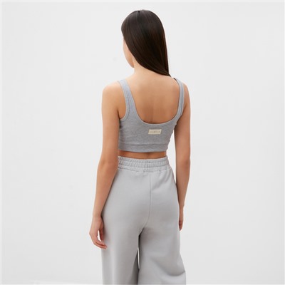 Топ укороченный женский Mist Old School, размер 44, серый