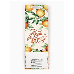 Пакет подарочный новогодний под бутылку «Апельсины», 13×36×10 см