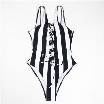 Купальник женский слитный MINAKU с принтом в полоску, размер 42