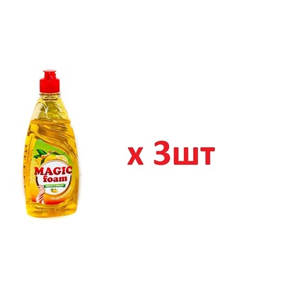 2-4907 Средство для мытья посуды 500г MAGIK FOAM Лимон и имбирь 3шт