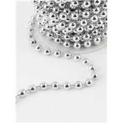 Бусы на нитях, 7.5 мм, 9±1 м, цвет серебряный