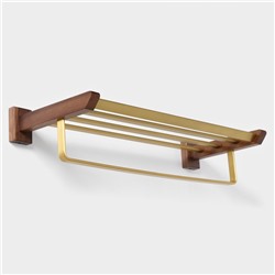 Полка с держателем для полотенец Stölz Hölzern Premiere, ореховое дерево, алюминий