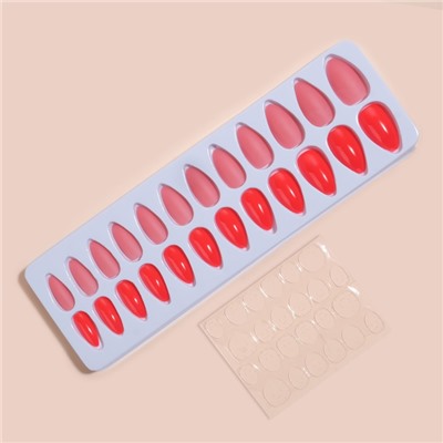 Накладные ногти, 24 шт., с клеевыми пластинами, форма миндаль, цвет неоновые/матовые, розовые