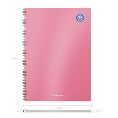 Тетрадь А4, 80 листов в клетку на спирали ErichKrause Bubble Gum, с пластиковой ароматизированной обложкой, блок офсет, белизна 100%, розовая