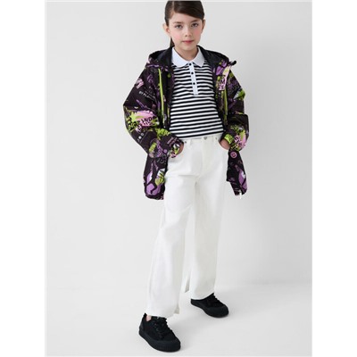 Брюки текстильные джинсовые для девочек