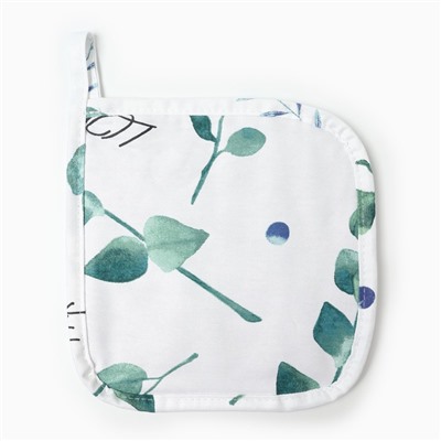 Прихватка «Этель» Eucalyptus 19×19 см,100% хлопок, саржа 190 г/м²