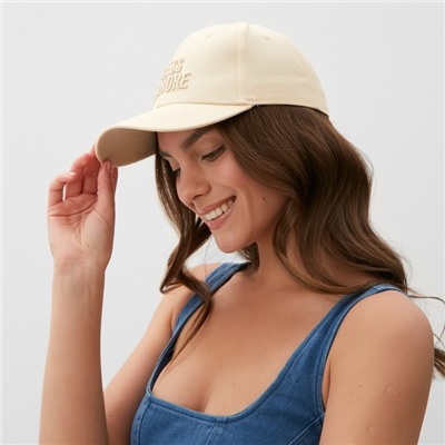 Кепка женская с вышивкой MIST Less is more, молочная, размер 56-58