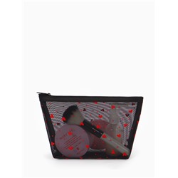 Косметичка женская Little love, с рисунком, на молнии, чёрная