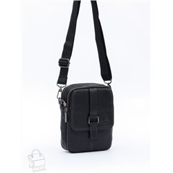 Сумка мужская кожаная 8612S black Fuzhiniao в Новосибирске