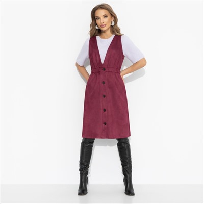 Сарафан из мягкой экозамши, Магическая сила (бордо)