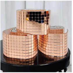 Самоклеящаяся мозаичная плитка, диско-плитка 5x5 мм, квадратная зеркальная мозаичная плитка для украшения  интерьера