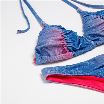 Купальник раздельный женский бикини MINAKU, розовый, размер 48, синий