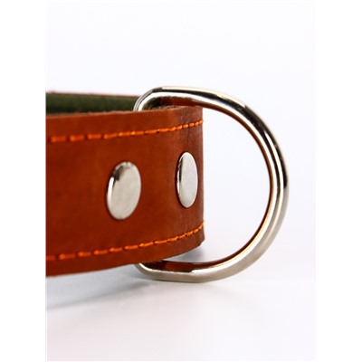 Ошейник комбинированный безразмерный, кожа/брезент, 65×3.5 см, ОШ 31-61 см, коричневый