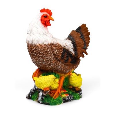 Садовая фигура из полистоуна «Курица с цыплятами», 42×17×30 см