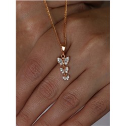 Подвеска из золочёного серебра с фианитами - Бабочки п-036р200