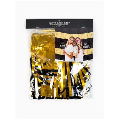 Занавес для фотозоны чёрно-золотой, полоса 152×25 см