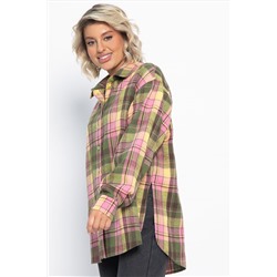 Рубашка Дэлли (зелено-розовая) Б15106-7М