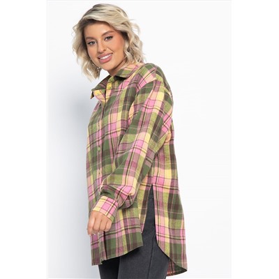 Рубашка Дэлли (зелено-розовая) Б15106-7М