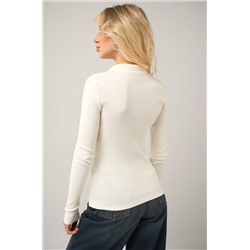 Женский лонгслив-поло в рубчик Happyfox