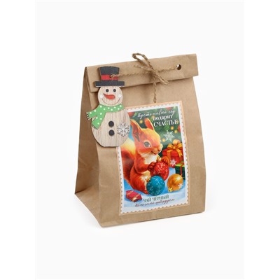 Чай подарочный в крафтовом пакете с игрушкой «Новый год подарит счастье», 50 г